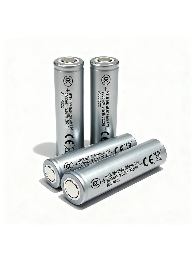 وبوت جي سي سي بطارية ليثيوم أيون 18650 قابلة لإعادة الشحن بقطب مسطح 3.7 فولت 2600 مللي أمبير لكل بطارية (عبوة 4 قطع) | خلايا IMR لحزم البطاريات والروبوتات والمصابيح والإلكترونيات والمشاريع اليدوية وتخزين الطاقة - Image 1